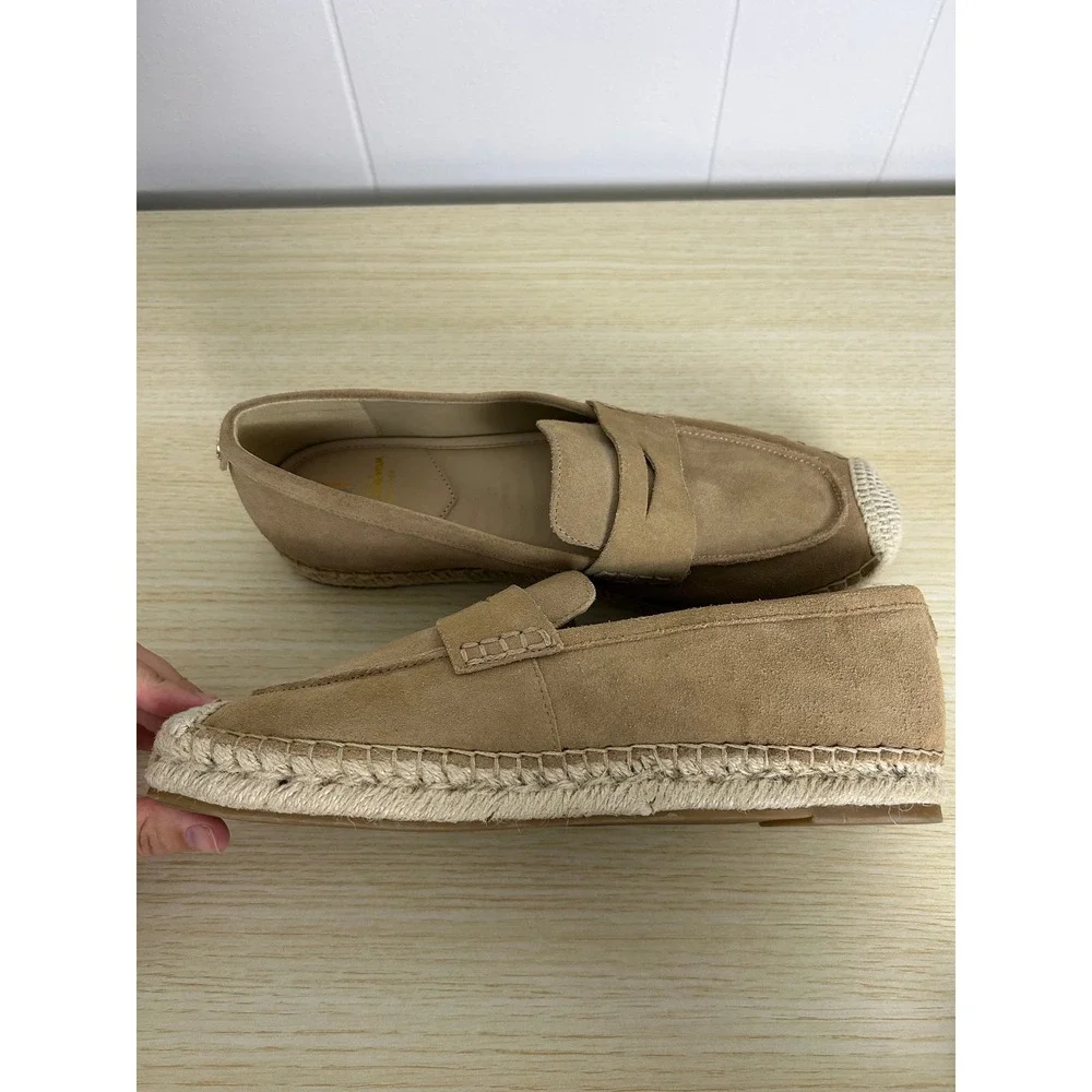 Sam Edelman Shoes Women's 9 Kai Espadrille Flat Loafer Suade taupe tan‎ - Picture 3 of 9